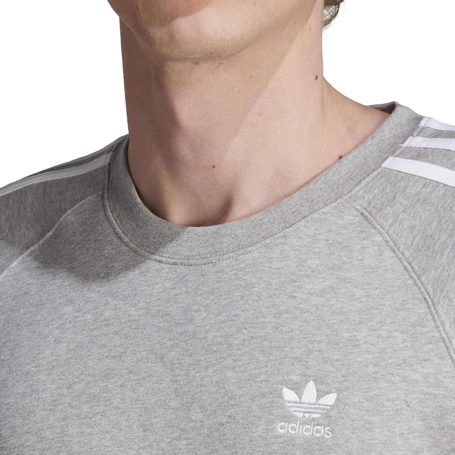 imageadidas Originals Mens Adicolor Classics 3Stripes CrewMedium Grey Heather