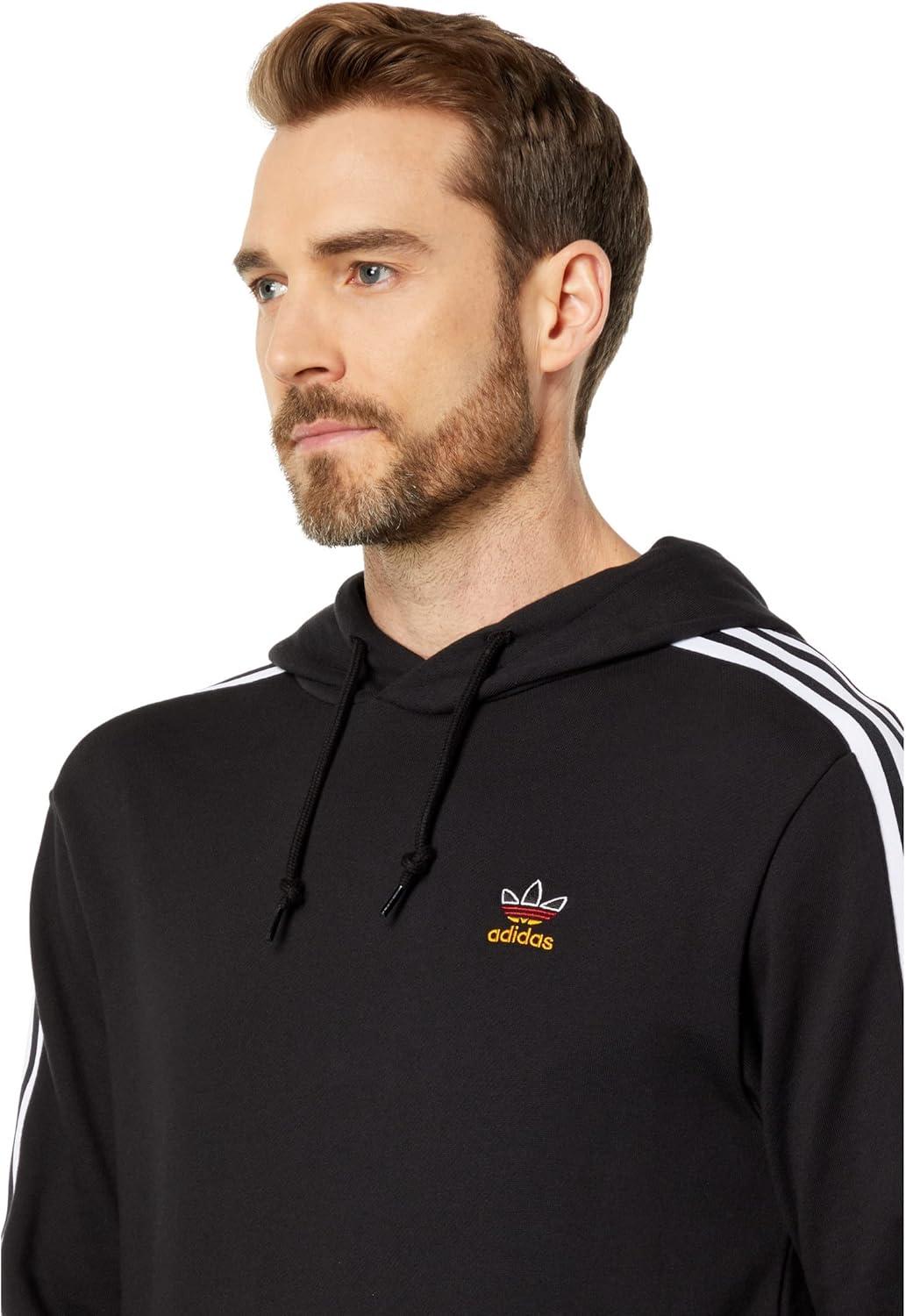 imageadidas Originals Mens Adicolor Classics 3Stripes HoodieBlackTeam Power RedTeam Collegiate GoldWhite