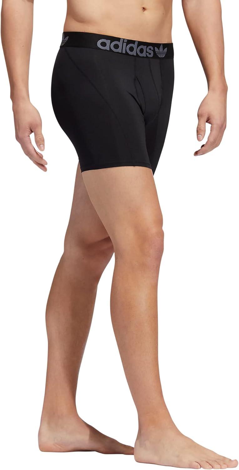 imageadidas Originals Mens Trefoil Athletic Comfort Fit Boxer Brief Underwear 2PackBlackOnix Grey