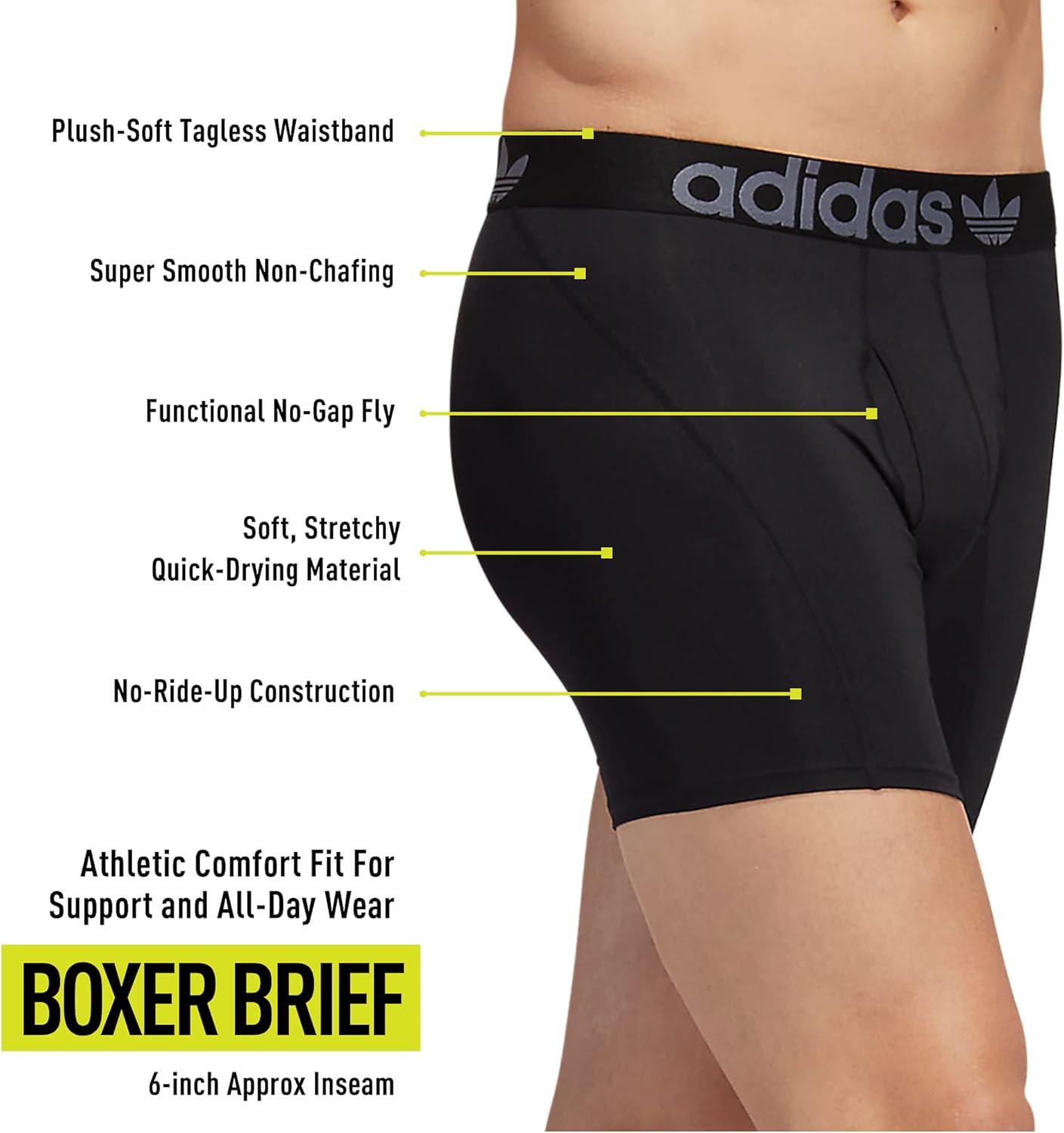 imageadidas Originals Mens Trefoil Athletic Comfort Fit Boxer Brief Underwear 2PackBlackOnix Grey