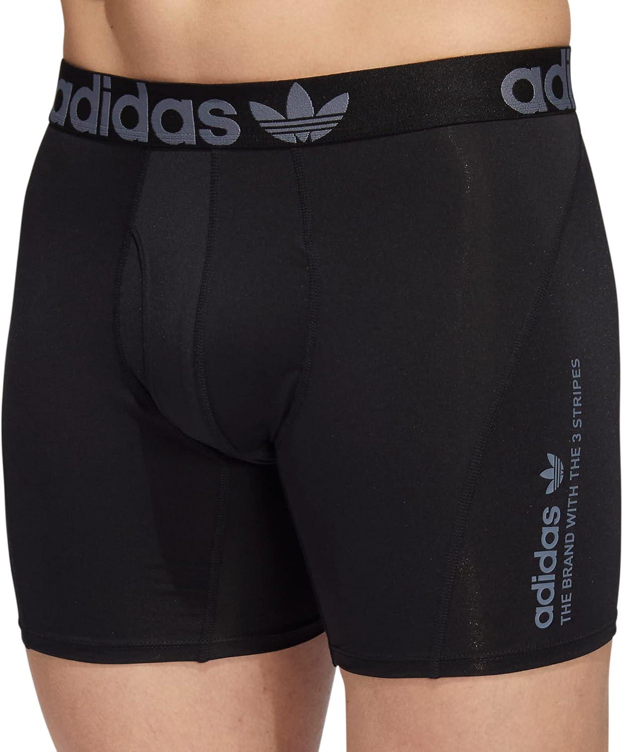 imageadidas Originals Mens Trefoil Athletic Comfort Fit Boxer Brief Underwear 2PackBlackOnix Grey