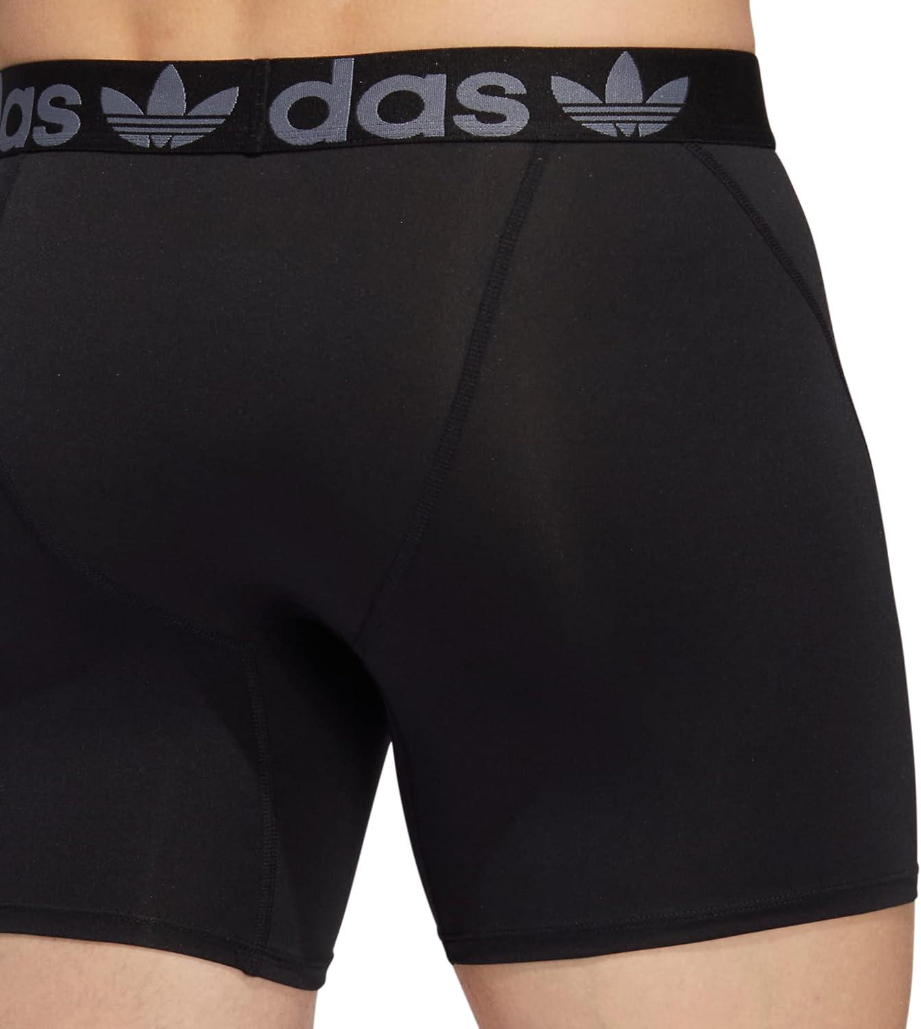imageadidas Originals Mens Trefoil Athletic Comfort Fit Boxer Brief Underwear 2PackBlackOnix Grey