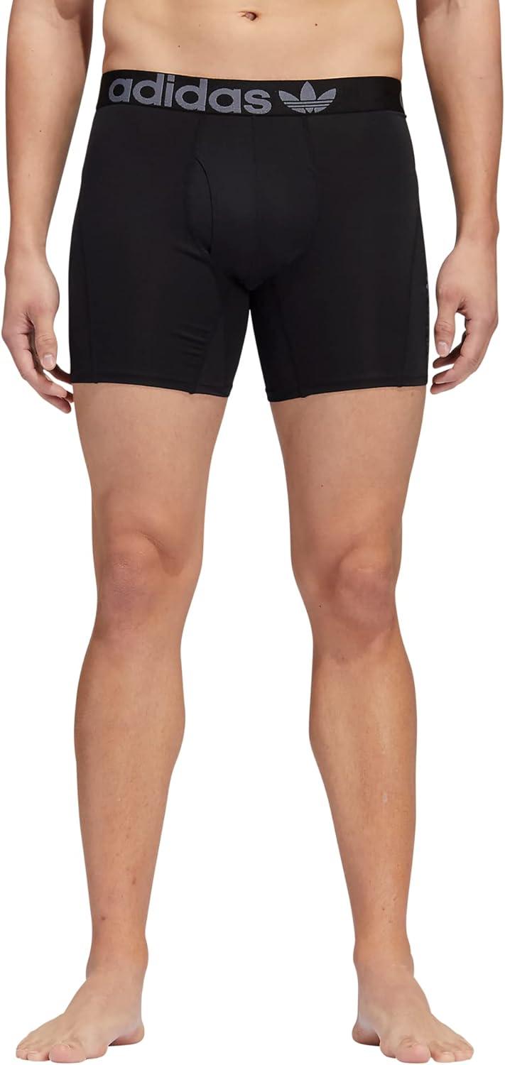 imageadidas Originals Mens Trefoil Athletic Comfort Fit Boxer Brief Underwear 2PackBlackOnix Grey