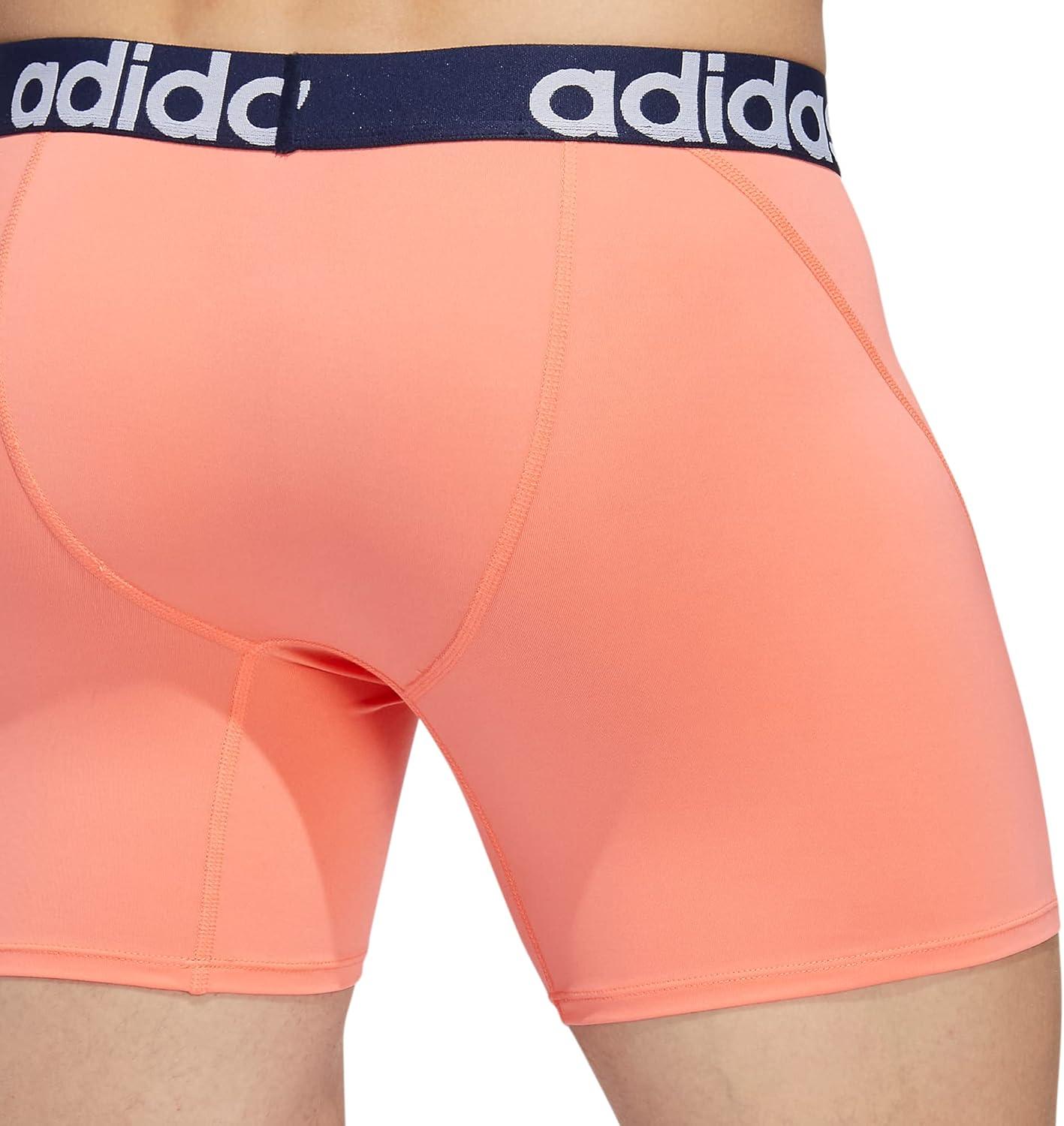 imageadidas Originals Mens Trefoil Athletic Comfort Fit Boxer Brief Underwear 2PackNight IndigoWhiteCoral Fusion Pink