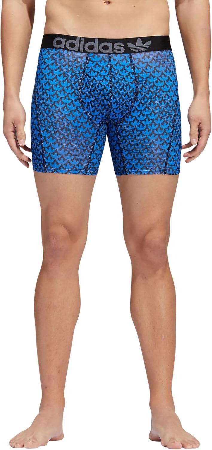imageadidas Originals Mens Trefoil Athletic Comfort Fit Boxer Brief Underwear 2PackOnix GreyBlackOg Monogram Blackbluebird
