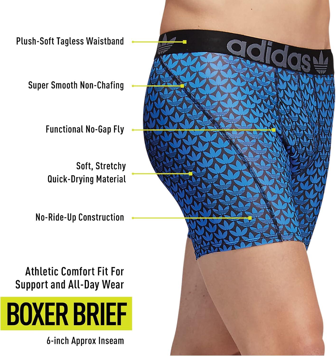 imageadidas Originals Mens Trefoil Athletic Comfort Fit Boxer Brief Underwear 2PackOnix GreyBlackOg Monogram Blackbluebird