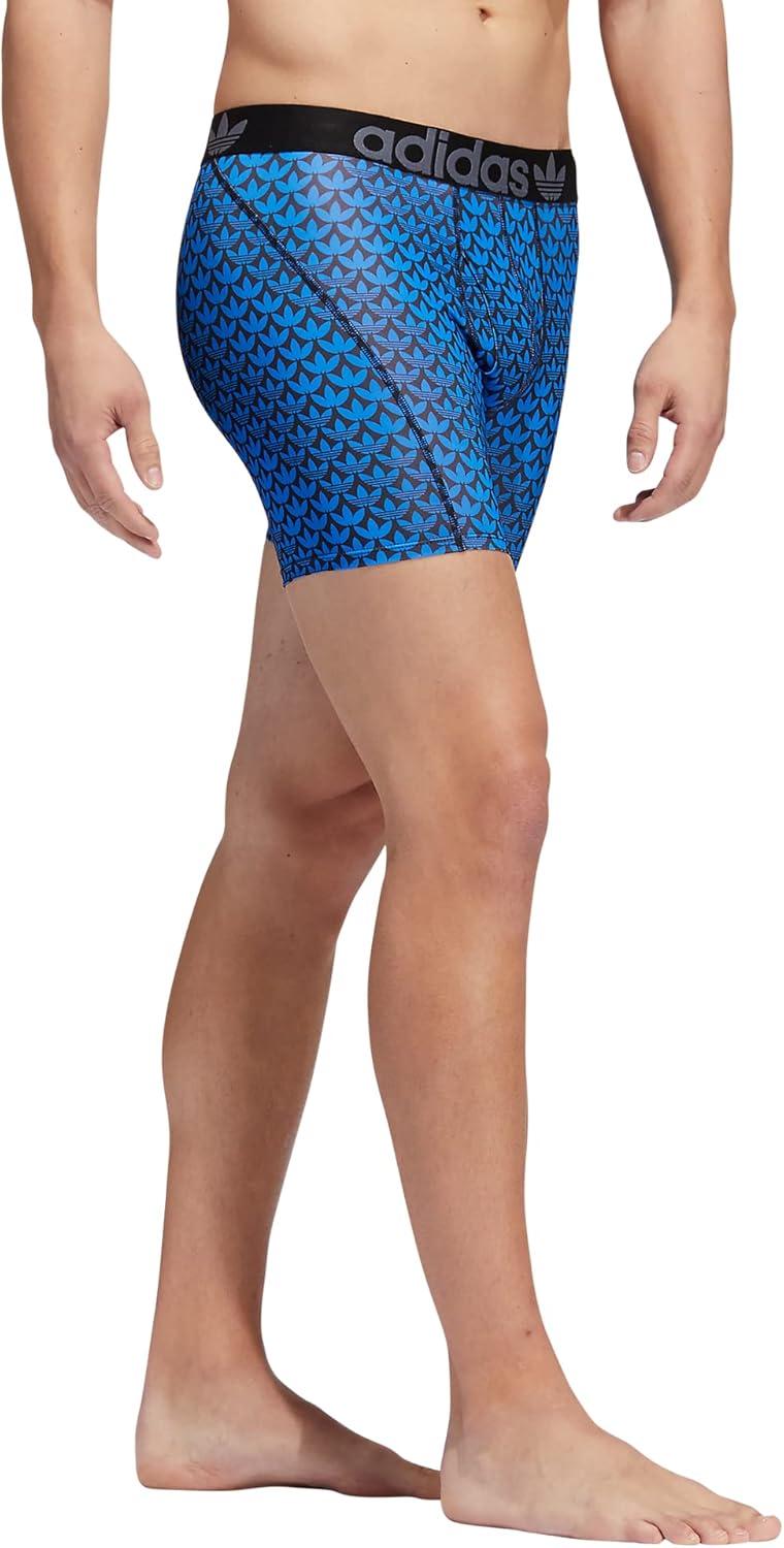 imageadidas Originals Mens Trefoil Athletic Comfort Fit Boxer Brief Underwear 2PackOnix GreyBlackOg Monogram Blackbluebird