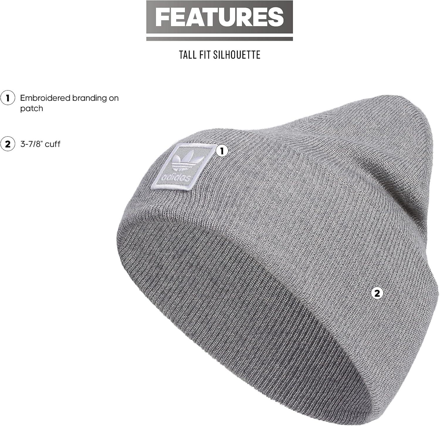 imageadidas Originals Tall Utility Cuff BeanieGreystone GreyWhite