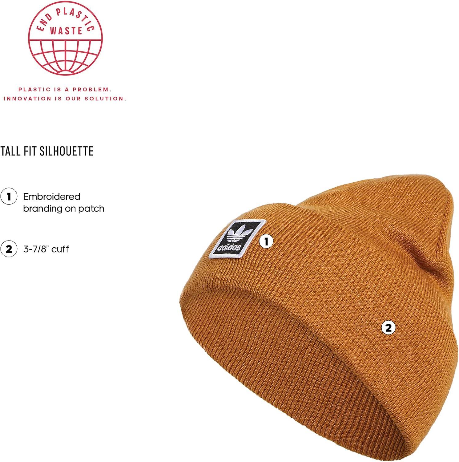 imageadidas Originals Tall Utility Cuff BeanieMesa BrownBlackWhite