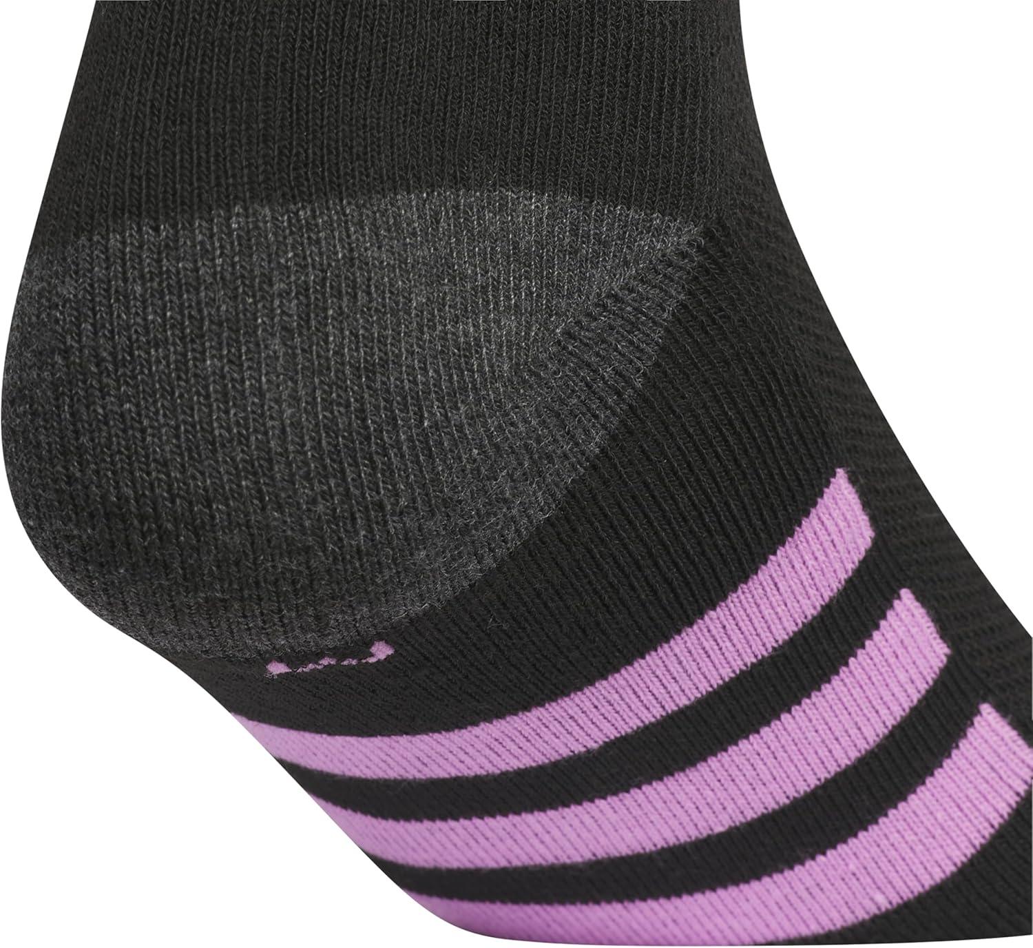 imageadidas Unisex Youth Athletic Cushioned 6Pack Crew Socks Kids for Sports Durable ampamp BreathableBlackPreloved PurpleIce LavenderGirls
