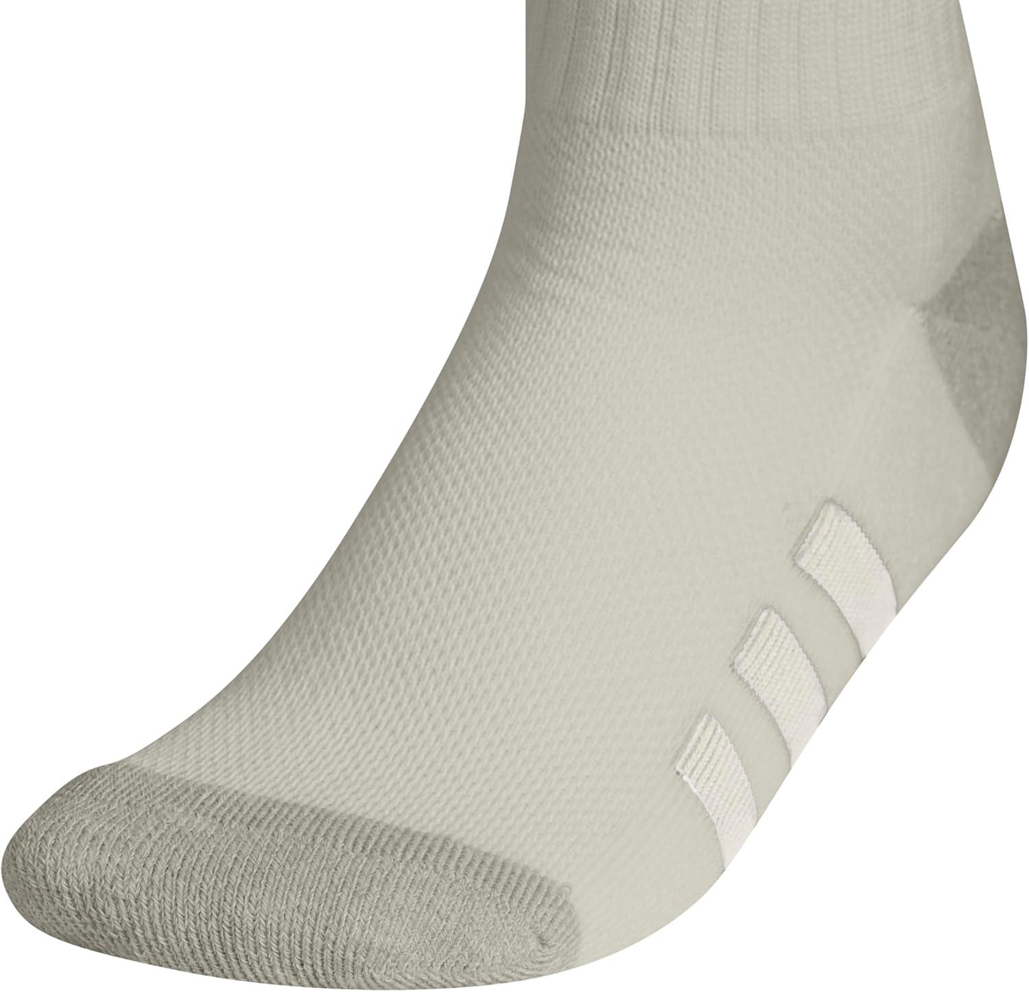 imageadidas Unisex Youth Athletic Cushioned 6Pack Crew Socks Kids for Sports Durable ampamp BreathableSilver Pebble GreyPutty GreyWhite