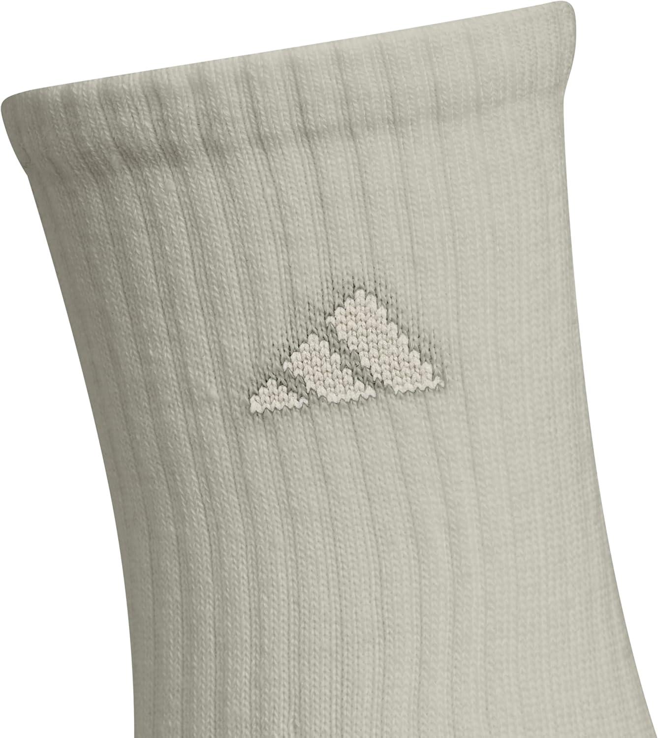 imageadidas Unisex Youth Athletic Cushioned 6Pack Crew Socks Kids for Sports Durable ampamp BreathableSilver Pebble GreyPutty GreyWhite