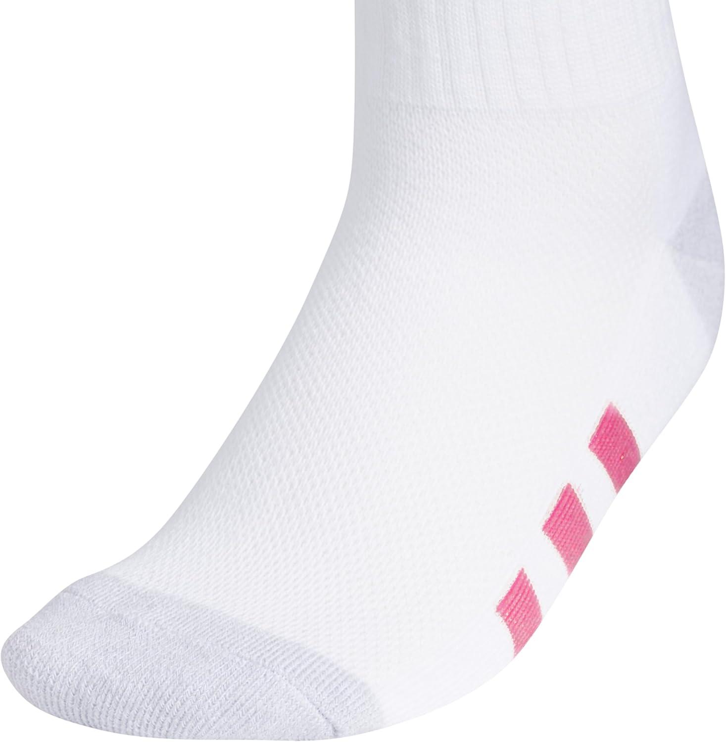 imageadidas Unisex Youth Athletic Cushioned 6Pack Crew Socks Kids for Sports Durable ampamp BreathableWhiteWhiteclear Onix GreyPulse Magenta PinkGirls