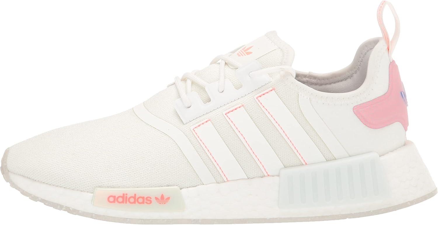 imageadidas Womens NMDr1 SneakerWhiteWhiteAcid Red