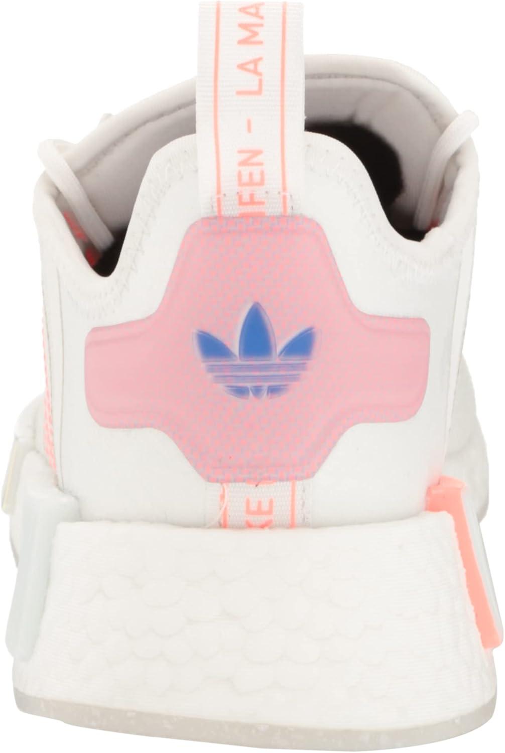 imageadidas Womens NMDr1 SneakerWhiteWhiteAcid Red