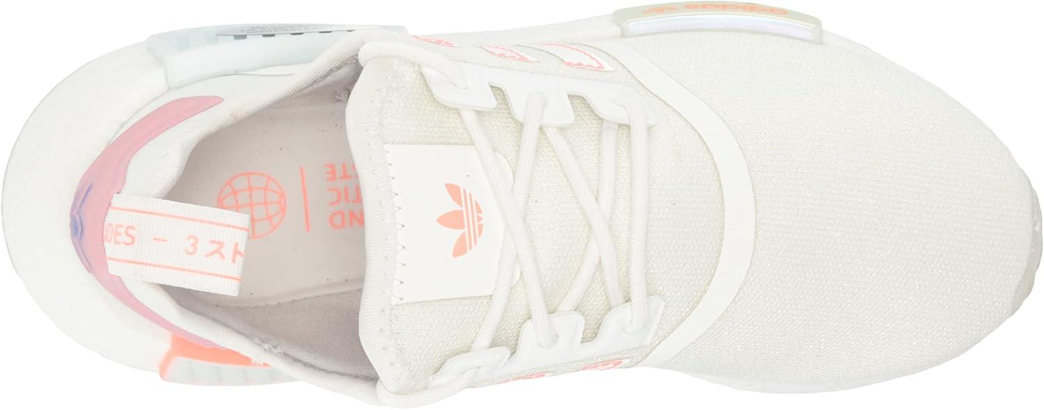 imageadidas Womens NMDr1 SneakerWhiteWhiteAcid Red