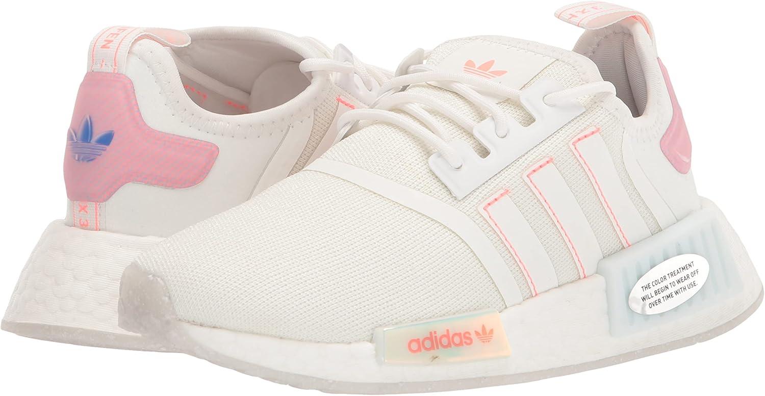 imageadidas Womens NMDr1 SneakerWhiteWhiteAcid Red