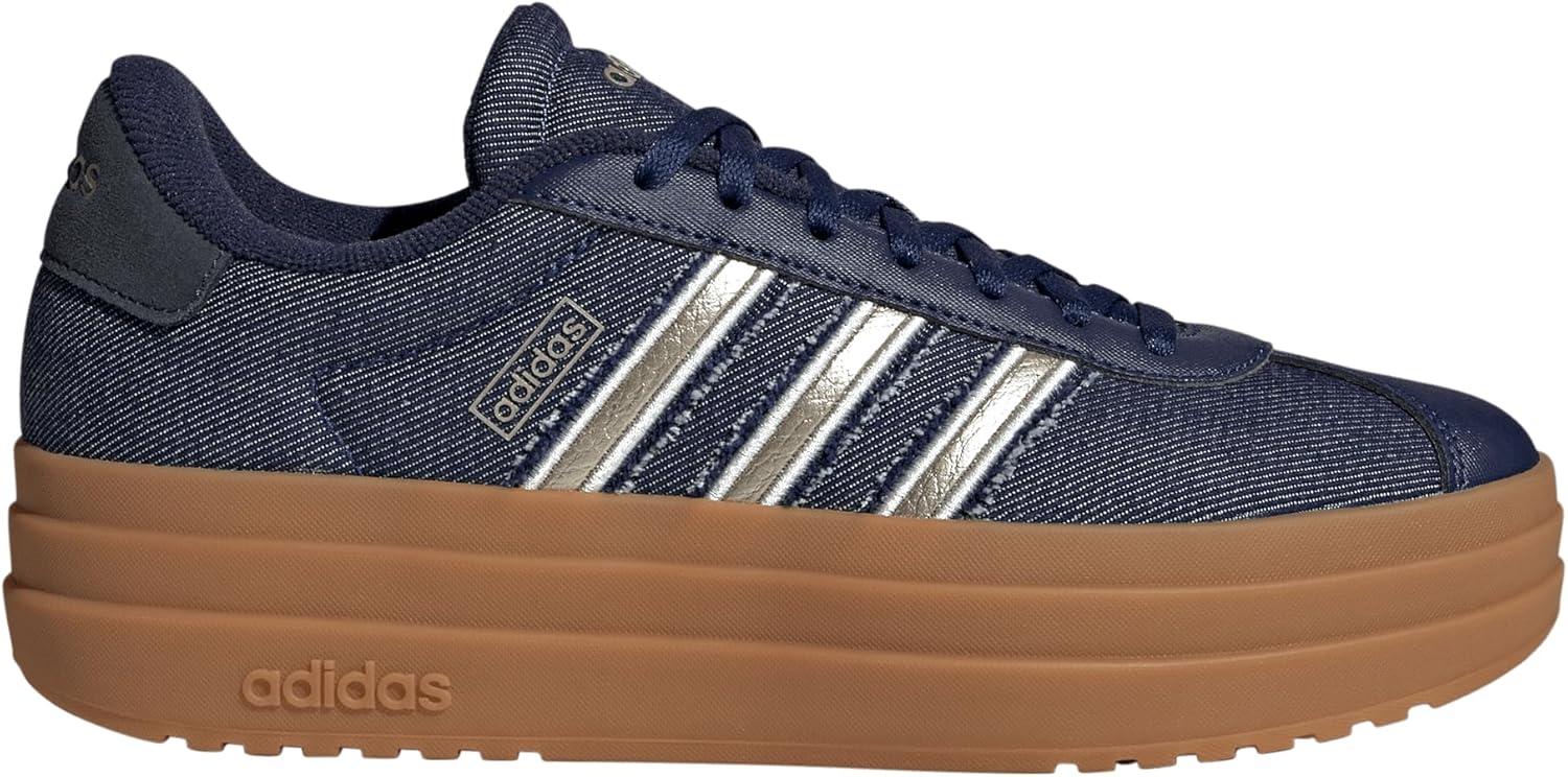 imageadidas Womens VL Court 30 SneakerDark BlueCyber MetallicAurora Ink