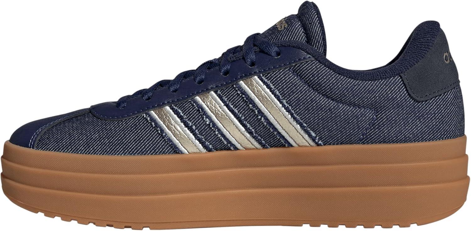 imageadidas Womens VL Court 30 SneakerDark BlueCyber MetallicAurora Ink