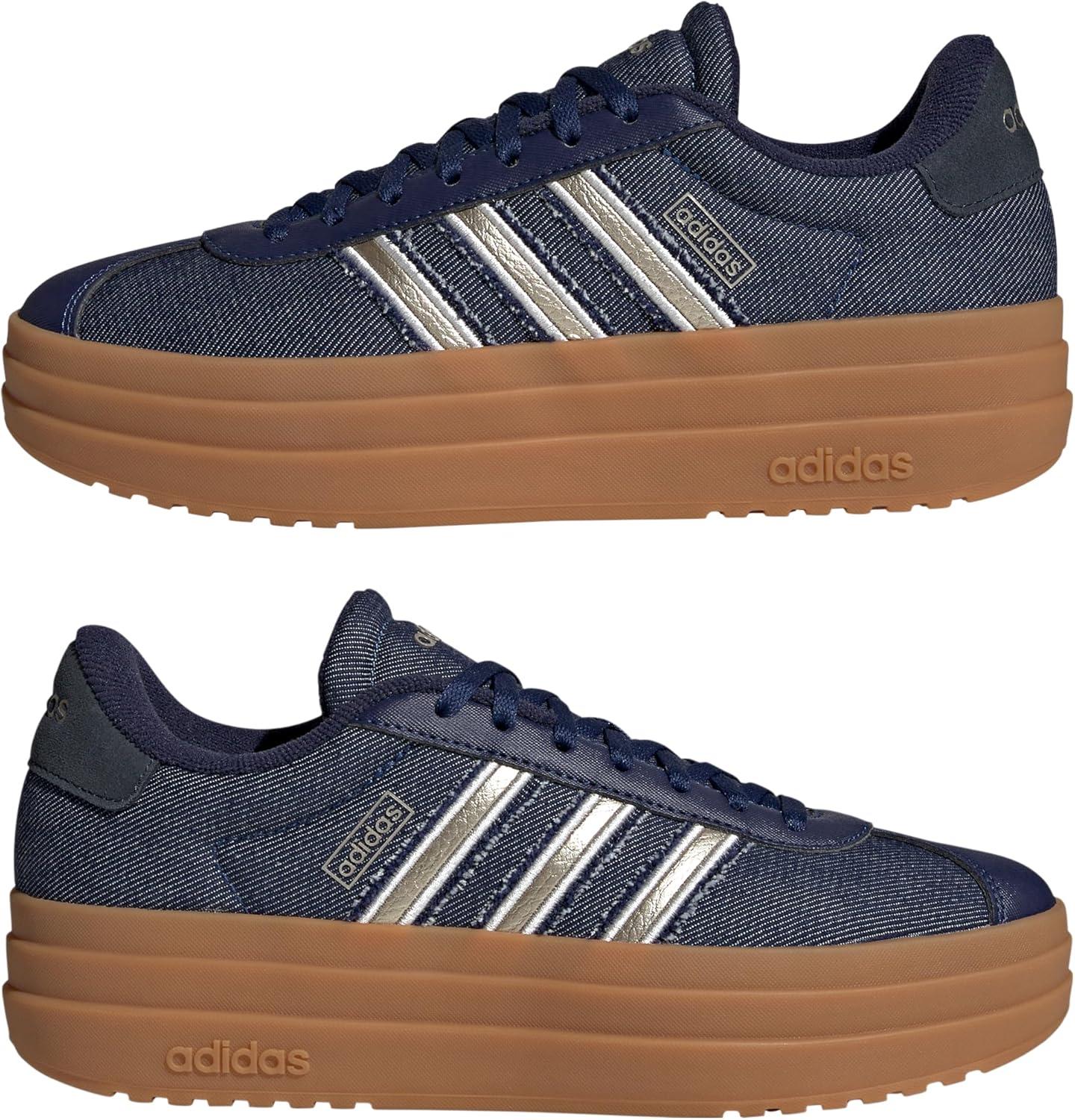 imageadidas Womens VL Court 30 SneakerDark BlueCyber MetallicAurora Ink