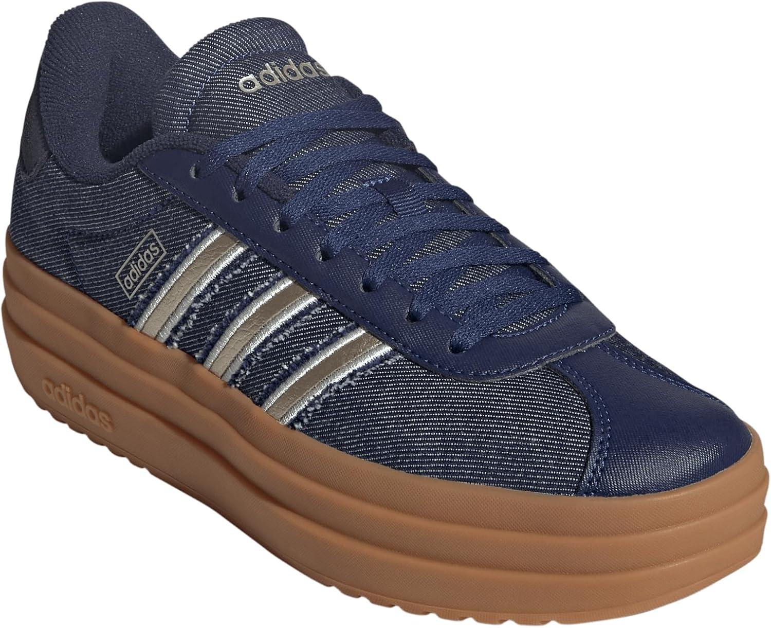 imageadidas Womens VL Court 30 SneakerDark BlueCyber MetallicAurora Ink