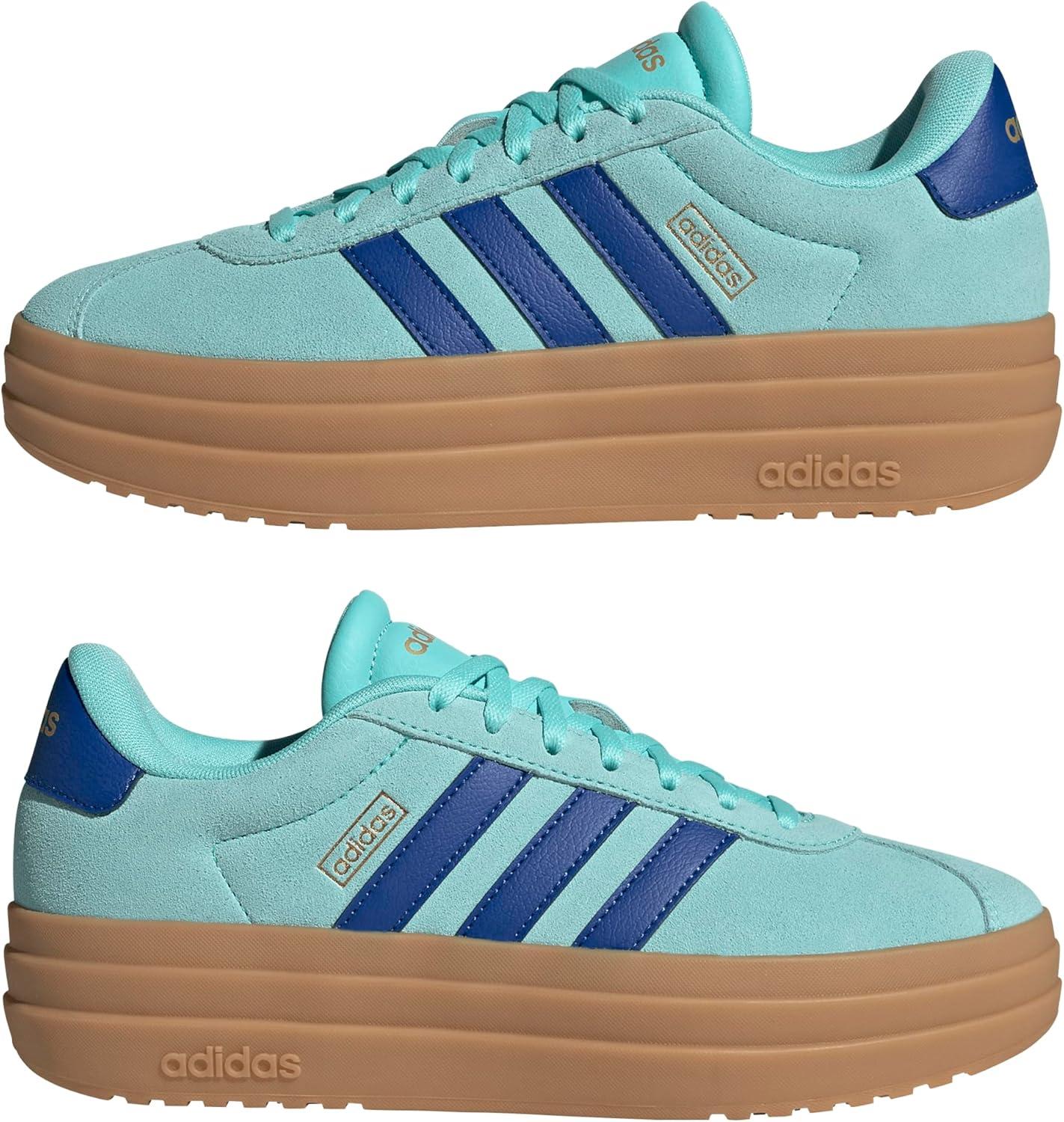 imageadidas Womens VL Court 30 SneakerFlash AquaTeam Royal BlueGold Metallic