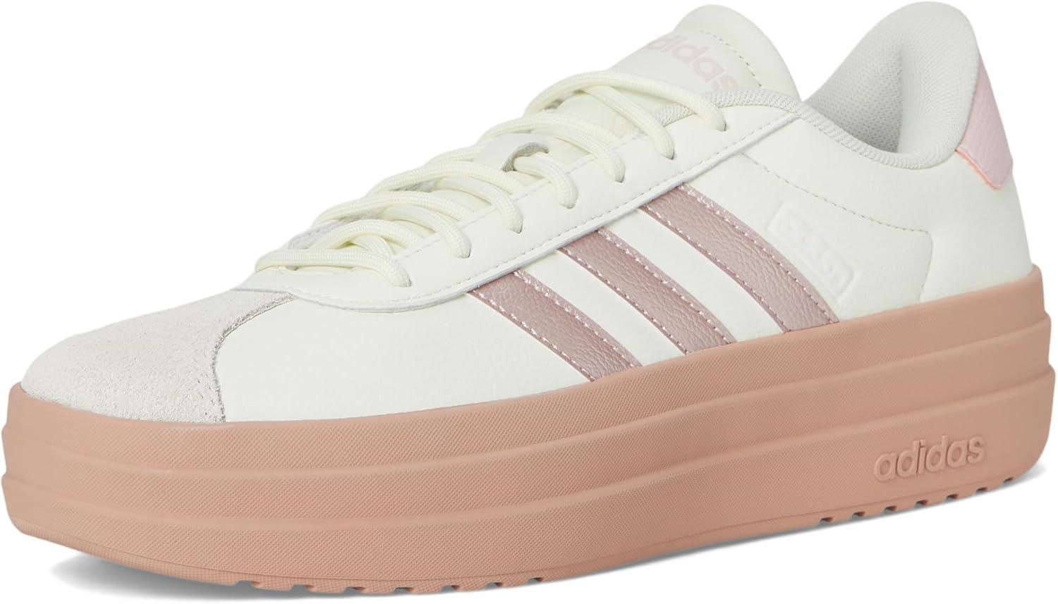 imageadidas Womens VL Court 30 SneakerIvorySandy Pink MetSandy Pink