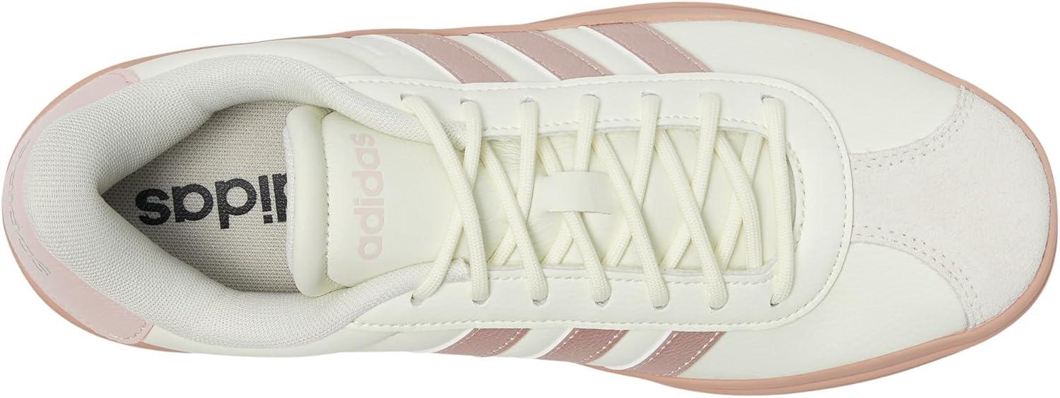 imageadidas Womens VL Court 30 SneakerIvorySandy Pink MetSandy Pink