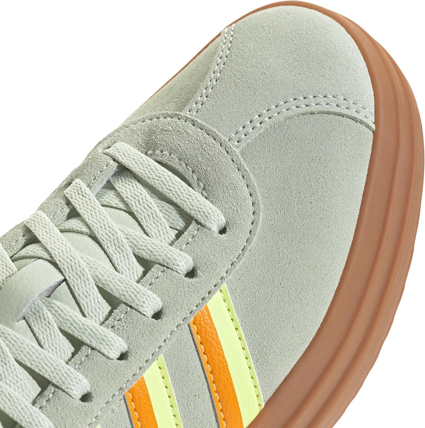 imageadidas Womens VL Court 30 SneakerLinen GreenCrew OrangeYellow