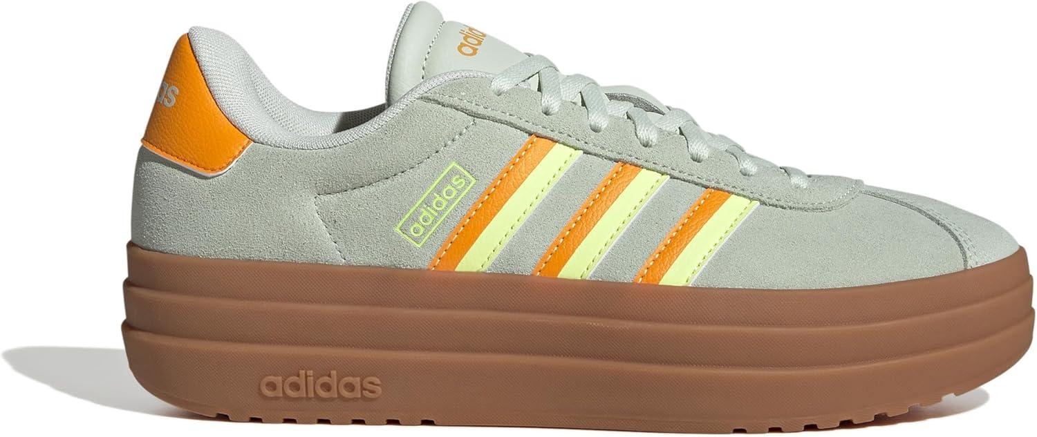 imageadidas Womens VL Court 30 SneakerLinen GreenCrew OrangeYellow