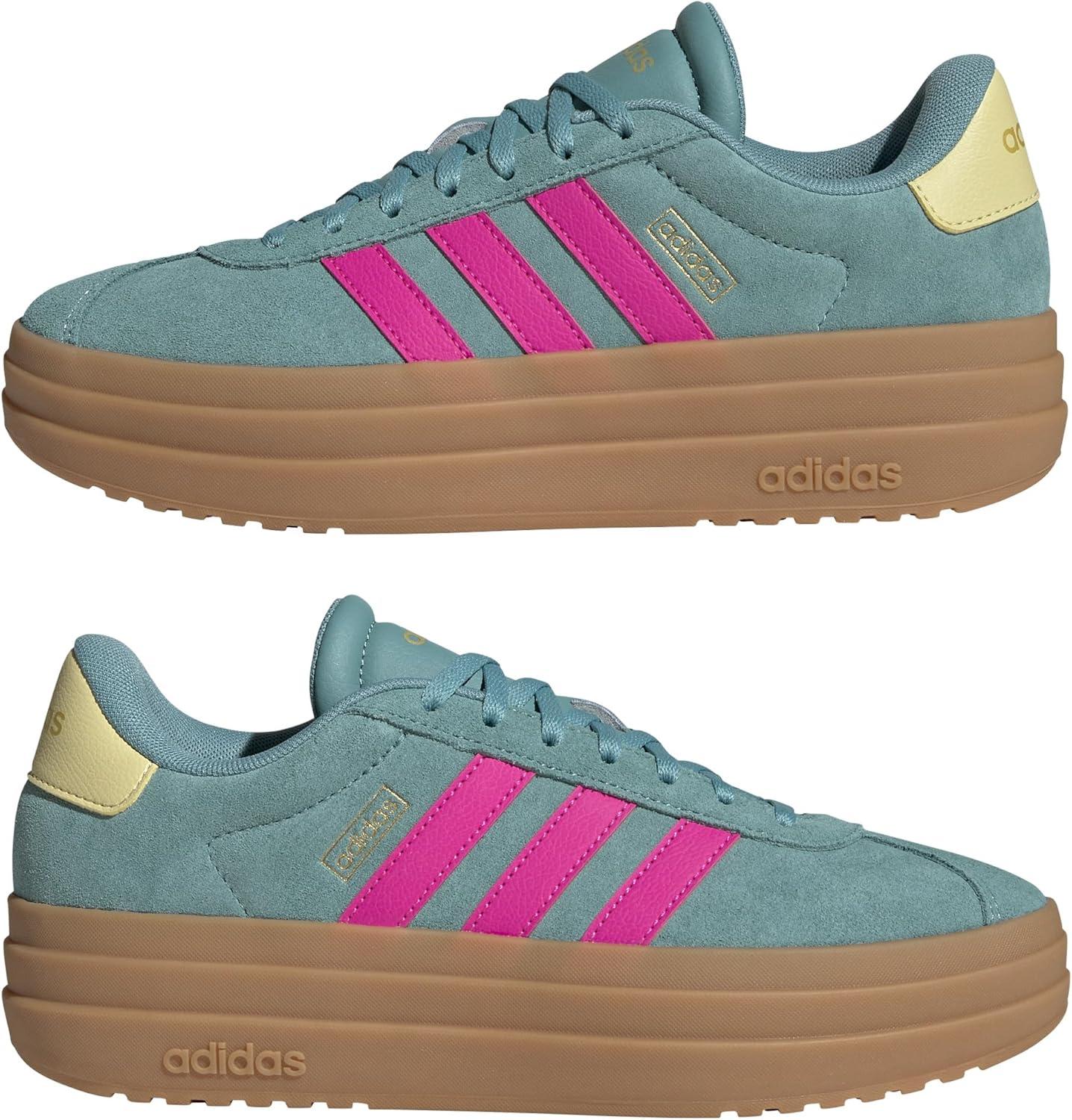 imageadidas Womens VL Court 30 SneakerPowder TealShock PinkPowder Yellow