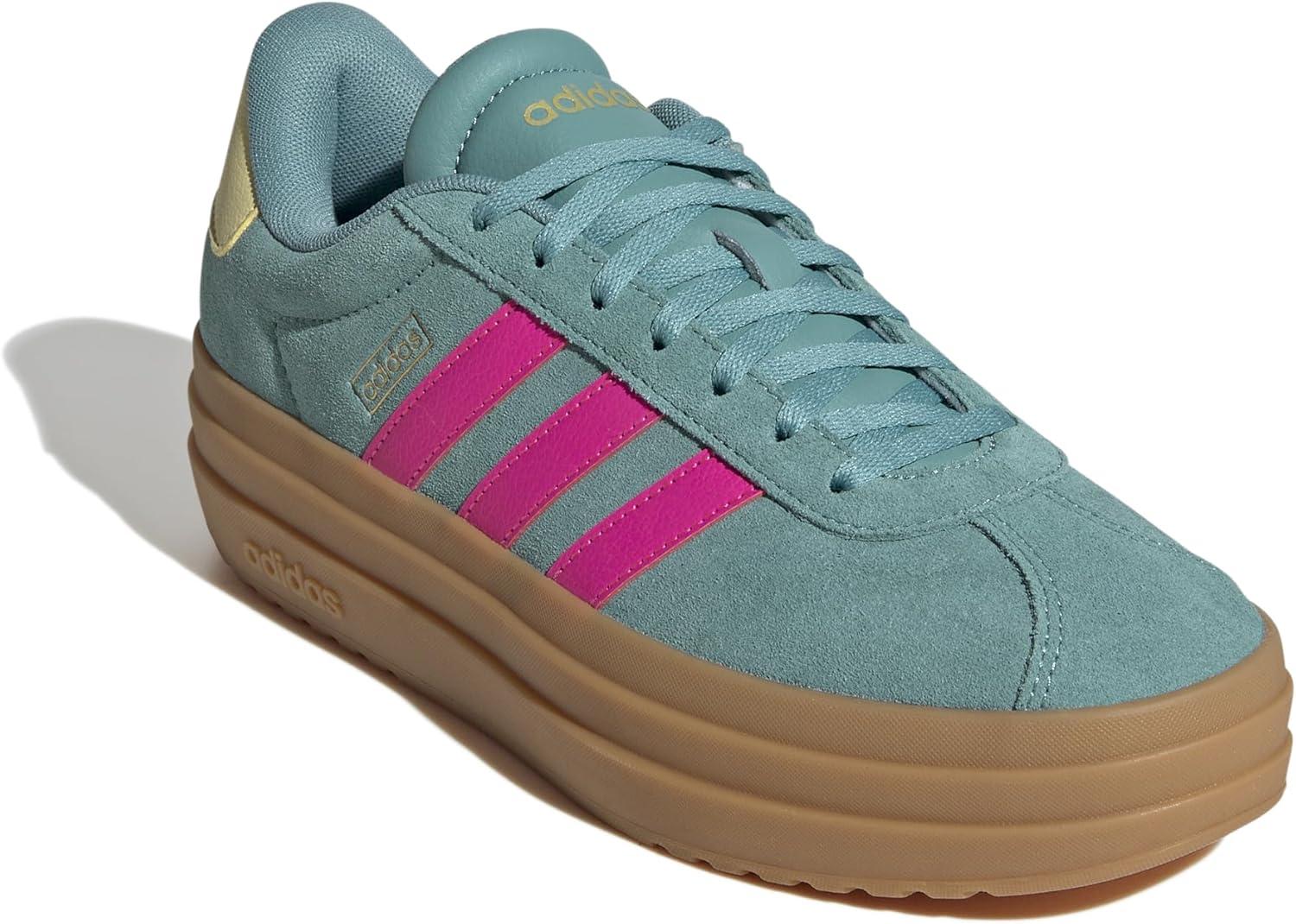 imageadidas Womens VL Court 30 SneakerPowder TealShock PinkPowder Yellow