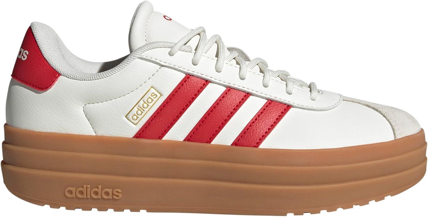 imageadidas Womens VL Court 30 SneakerWhiteBetter ScarletGold Metallic