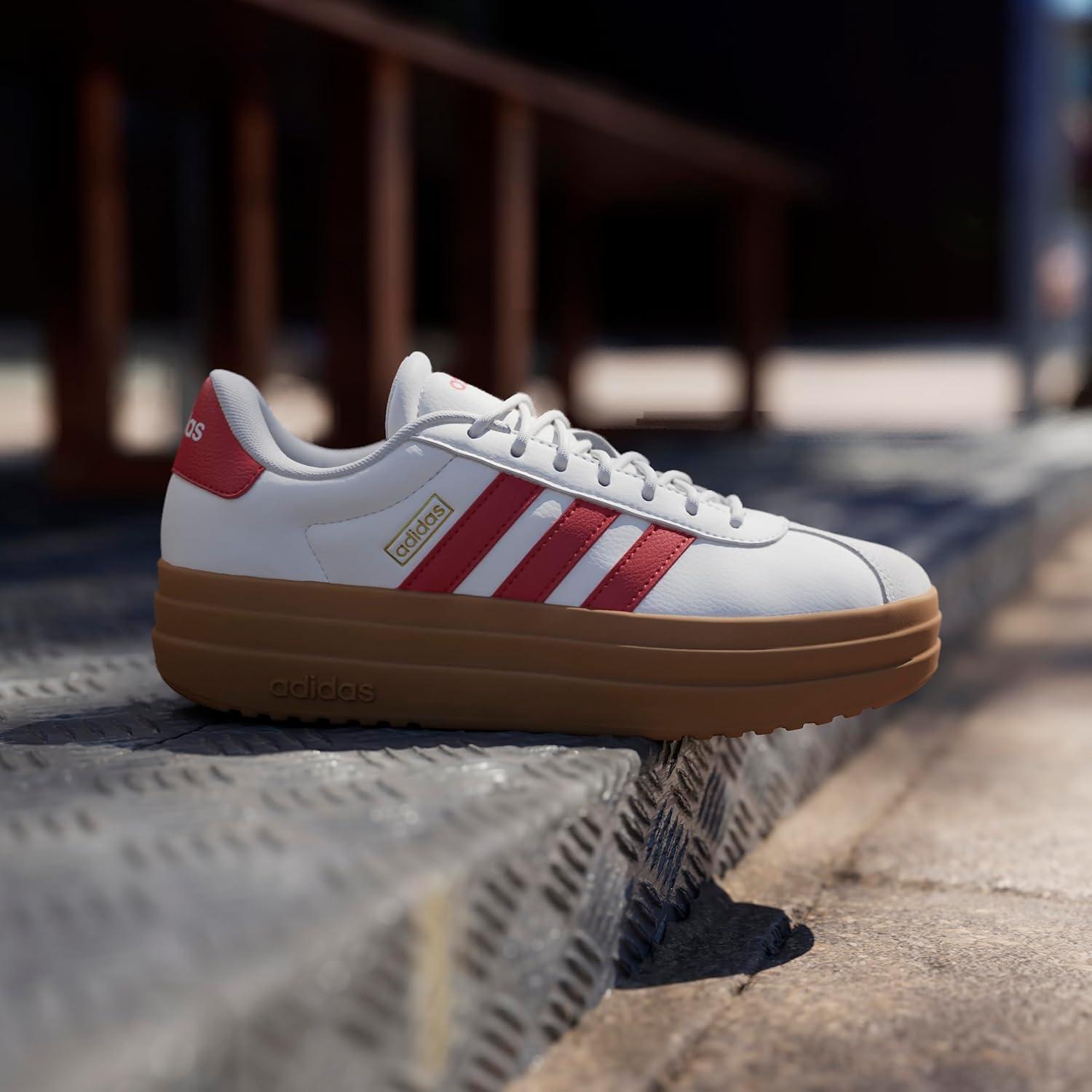 imageadidas Womens VL Court 30 SneakerWhiteBetter ScarletGold Metallic
