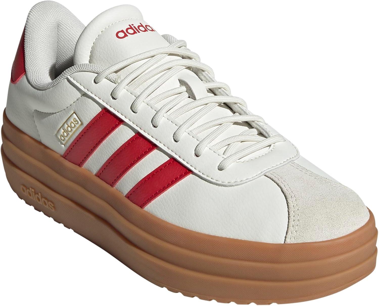 imageadidas Womens VL Court 30 SneakerWhiteBetter ScarletGold Metallic