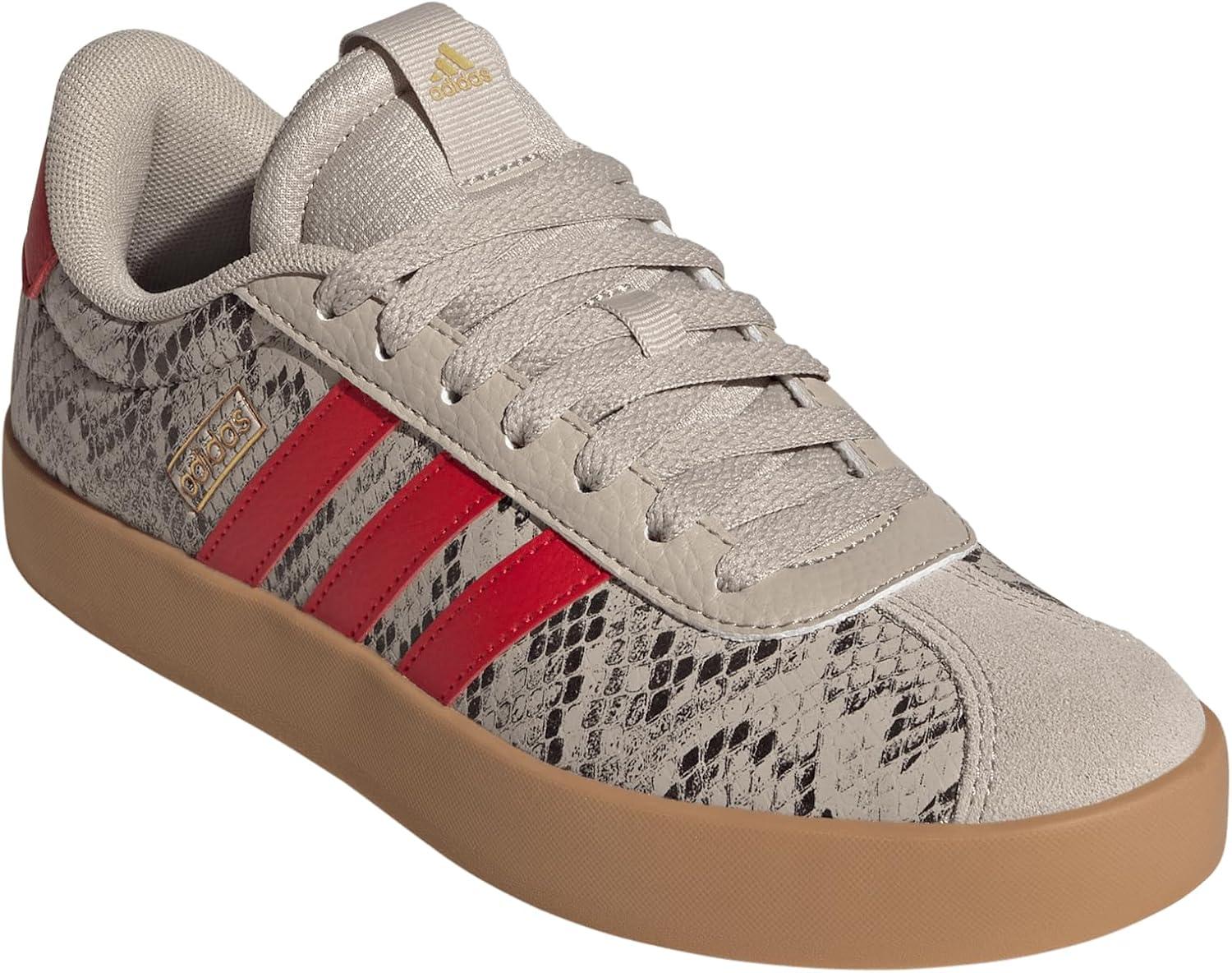 imageadidas Womens VL Court 30 SneakerWonder BeigeBetter ScarletGold Metallic