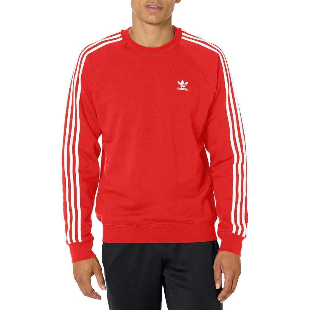 imageadidas Originals Mens Adicolor Classics 3Stripes CrewBetter Scarlet