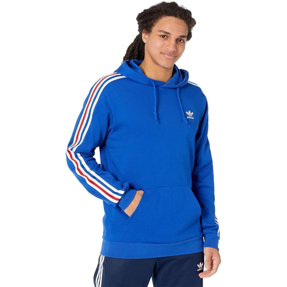 imageadidas Originals Mens Adicolor Classics 3Stripes HoodieTeam Royal BlueGold MetallicWhiteTeam Power Red