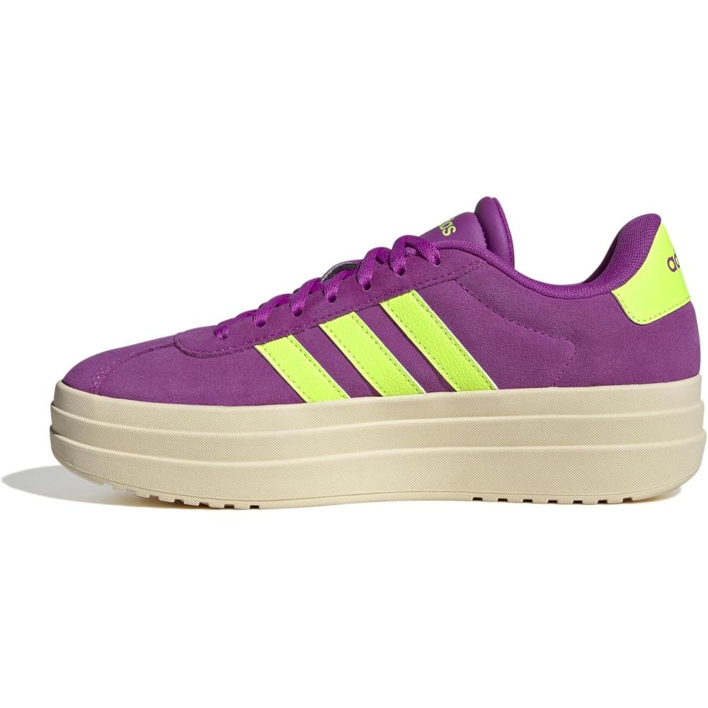imageadidas Womens VL Court 30 SneakerFlash PinkLucid LemonSilver Metallic