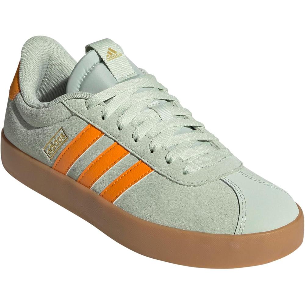 imageadidas Womens VL Court 30 SneakerLinen GreenCrew OrangeGold Metallic