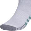 imageadidas Mens Cushioned Quarter Socks 3PairWhiteGreyPreloved Teal Green