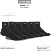 imageadidas Mens Socks Athletic Cushioned Quarter 6Pack Ankle Fit with Arch SupportBlackAluminum 2