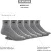 imageadidas Mens Socks Athletic Cushioned Quarter 6Pack Ankle Fit with Arch SupportHeather GreyBlack