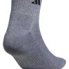 imageadidas Mens Socks Athletic Cushioned Quarter 6Pack Ankle Fit with Arch SupportHeather GreyBlack