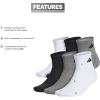 imageadidas Mens Socks Athletic Cushioned Quarter 6Pack Ankle Fit with Arch SupportWhiteAlumina BeigeCarbon Grey