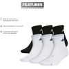 imageadidas Mens Socks Athletic Cushioned Quarter 6Pack Ankle Fit with Arch SupportWhiteBlackWhite