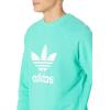 imageadidas Mens Trefoil Crew Neck Sweatshirt Casual  BlackGreenWhite