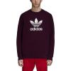 imageadidas Mens Trefoil Crew Neck Sweatshirt Casual  BlackMaroon