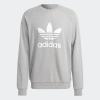 imageadidas Mens Trefoil Crew Neck Sweatshirt Casual  BlackMedium Grey Heather