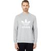 imageadidas Mens Trefoil Crew Neck Sweatshirt Casual  BlackMedium Grey HeatherWhite